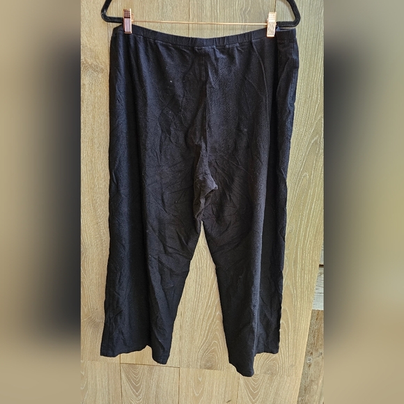 Eileen Fisher Black Pull On Pants Elastic Waist Comfortable Cozy XL - Picture 2 of 3